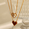 Pendant Necklace Stainless Steel Titanium Steel Love Geometric Heart Electroplated