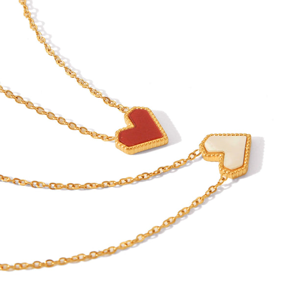 Pendant Necklace Stainless Steel Titanium Steel Love Geometric Heart Electroplated