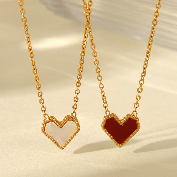 Pendant Necklace Stainless Steel Titanium Steel Love Geometric Heart Electroplated