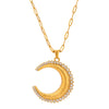 Pendant Necklace Stainless Steel Titanium Steel Rhinestone Geometric Ins Style Electroplating