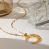 Pendant Necklace Stainless Steel Titanium Steel Rhinestone Geometric Ins Style Electroplating