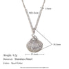 Pendant Necklace Stainless Steel Titanium Steel Scallop Embedded Starfish Bow Electroplating Women
