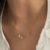 Pendant Necklace Stainless Steel Titanium Steel Starfish Shell Zircon Geometric Electroplating Design For Women
