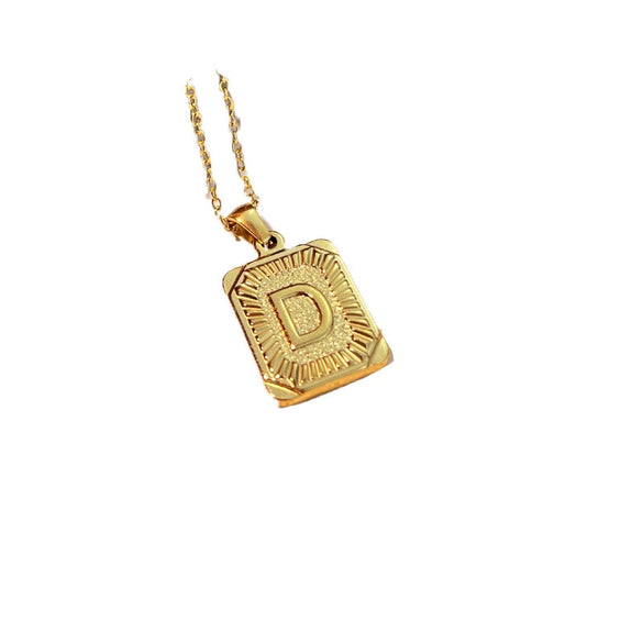 Pendant Necklace Stainless Steel Titanium Steel U Shaped Letter Vintage Hip Hop Style Unisex Electroplating