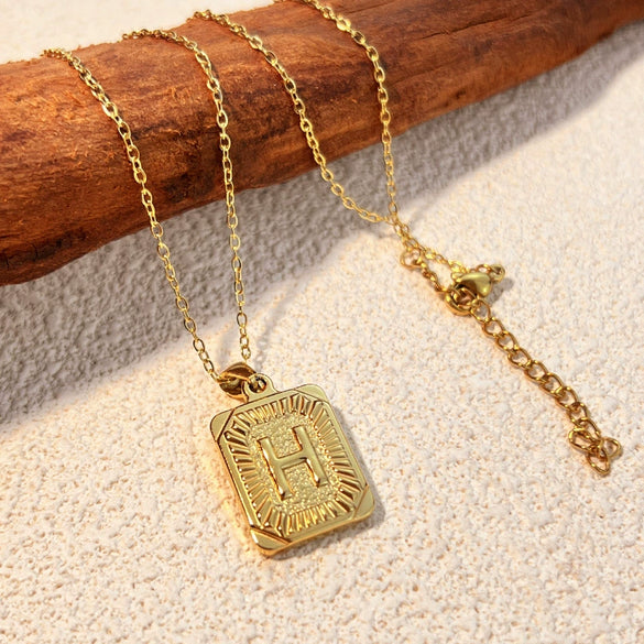 Pendant Necklace Stainless Steel Titanium Steel U Shaped Letter Vintage Hip Hop Style Unisex Electroplating