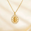 Pendant Necklace Stainless Steel Virgin Copper Inlaid Zirconium Retro Fashion Heart Shape Letters Numbers Text Electroplating