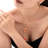 Pendant Necklace 316L Stainless Steel Zircon Drip Oil Geometric Electroplated Light Luxury Female