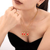 Pendant Necklace 316L Stainless Steel Zircon Drip Oil Geometric Electroplated Light Luxury Female