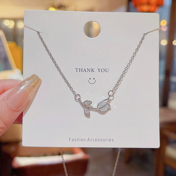 Pendant Necklace Titanium Steel Copper Cross Chain Drop Shape Electroplating Women's Simple Minimalist Style