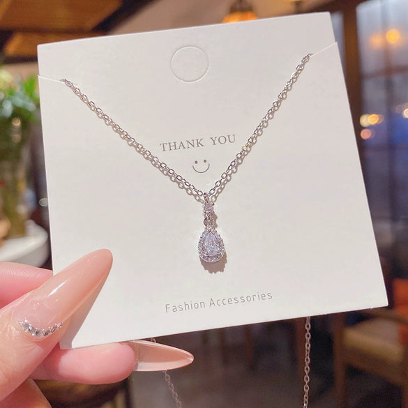 Pendant Necklace Titanium Steel Copper Cross Chain Drop Shape Electroplating Women's Simple Minimalist Style
