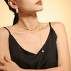 Pendant Necklace 316L Stainless Steel Electroplated Imitation Pearl Wheat Ear Geometric Light Luxury Women's