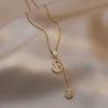 Pendant Necklace Titanium Steel Electroplated Moon Love Letters Numbers Text Clavicle Chain