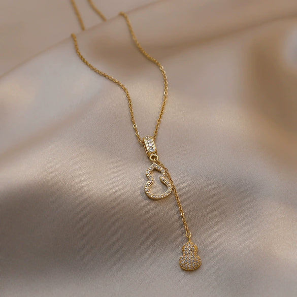Pendant Necklace Titanium Steel Electroplated Moon Love Letters Numbers Text Clavicle Chain