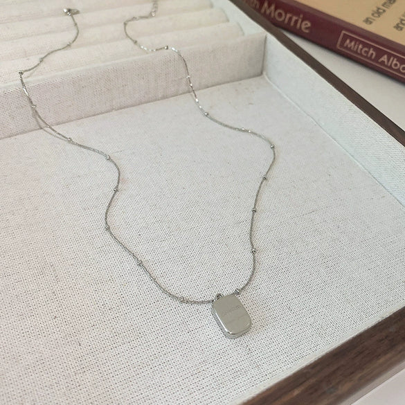 Pendant Necklace Titanium Steel Electroplated Moon Love Letters Numbers Text Clavicle Chain