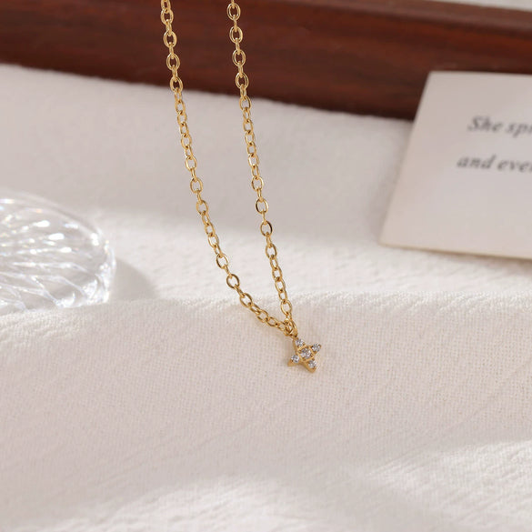 Pendant Necklace Titanium Steel Fourleaf Clover Geometric Minimalist Electroplating Women's O Chain