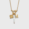 Pendant Necklace Titanium Steel Geometric Electroplated Retro Pearl
