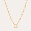 Pendant Necklace Titanium Steel Geometric Electroplated Retro Pearl