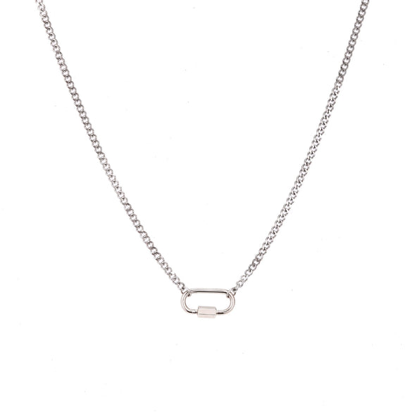 Pendant Necklace Titanium Steel Geometric Electroplated Retro Pearl