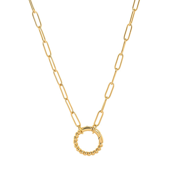 Pendant Necklace Titanium Steel Geometric Electroplated Retro Pearl
