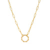 Pendant Necklace Titanium Steel Geometric Electroplated Retro Pearl