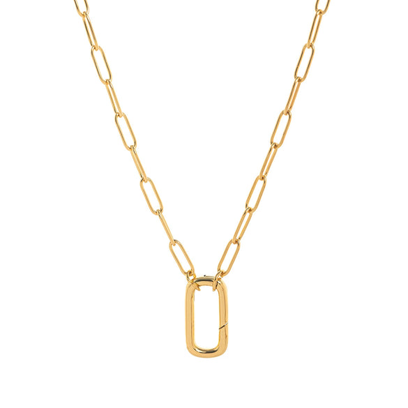 Pendant Necklace Titanium Steel Geometric Electroplated Retro Pearl