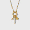 Pendant Necklace Titanium Steel Geometric Electroplated Retro Pearl