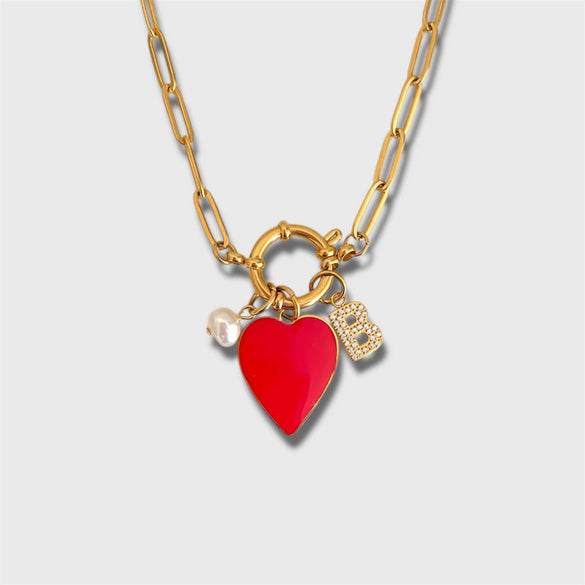 Pendant Necklace Titanium Steel Geometric Electroplated Retro Pearl