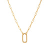 Pendant Necklace Titanium Steel Geometric Electroplated Retro Pearl