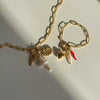 Pendant Necklace Titanium Steel Geometric Electroplated Retro Pearl
