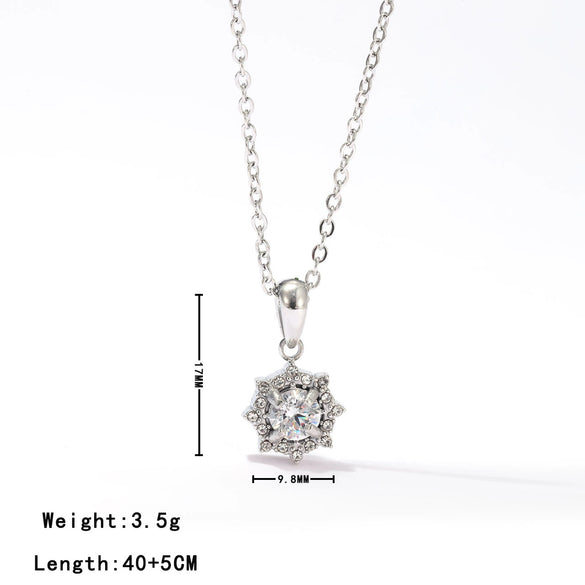 Pendant Necklace Titanium Steel Geometric Minimalist Electroplating For Women