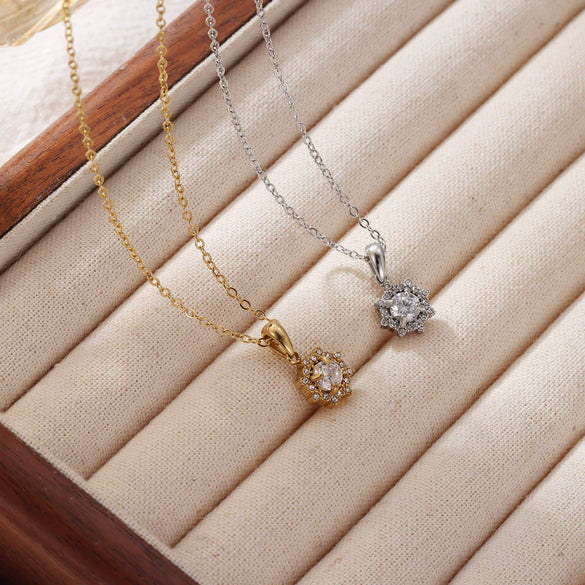Pendant Necklace Titanium Steel Geometric Minimalist Electroplating For Women