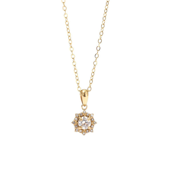 Pendant Necklace Titanium Steel Geometric Minimalist Electroplating For Women