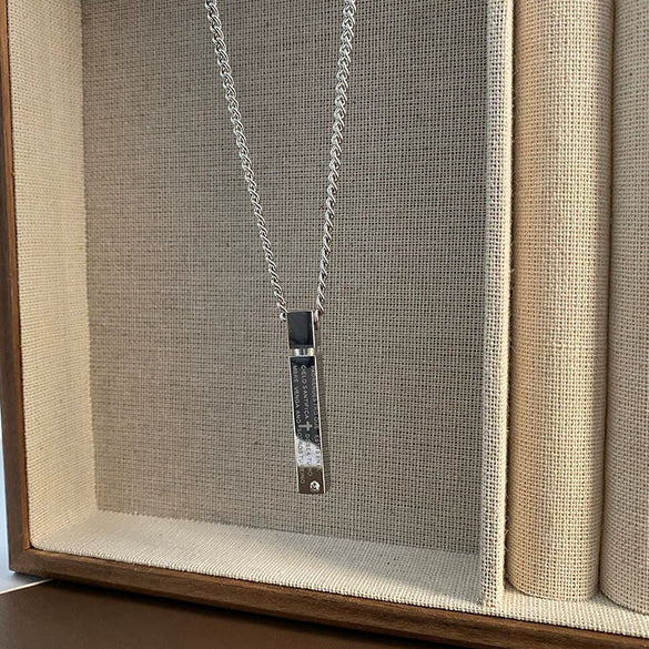 Pendant Necklace Titanium Steel Geometric Polished Unisex Hiphop Fashion Accessories
