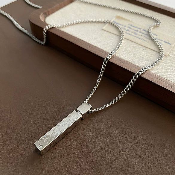 Pendant Necklace Titanium Steel Geometric Polished Unisex Hiphop Fashion Accessories