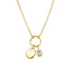 Pendant Necklace Titanium Steel Geometric Style Diamond Mixed Gemstone Inlay Vacuum Plated For Women