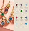 Pendant Necklace Titanium Steel Geometric Style Diamond Mixed Gemstone Inlay Vacuum Plated For Women