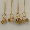 Pendant Necklace Titanium Steel Geometric Style Diamond Mixed Gemstone Inlay Vacuum Plated For Women