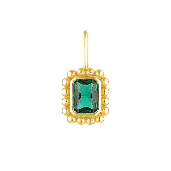 Pendant Necklace Titanium Steel Geometric Style Diamond Mixed Gemstone Inlay Vacuum Plated For Women
