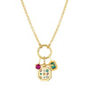 Pendant Necklace Titanium Steel Geometric Style Diamond Mixed Gemstone Inlay Vacuum Plated For Women