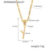 Pendant Necklace Titanium Steel Gold Plated Hip Hop Style With Micro Inlaid Zircon And Letter Pattern