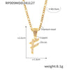 Pendant Necklace Titanium Steel Gold Plated Hip Hop Style With Micro Inlaid Zircon And Letter Pattern