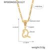 Pendant Necklace Titanium Steel Gold Plated Hip Hop Style With Micro Inlaid Zircon And Letter Pattern