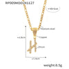 Pendant Necklace Titanium Steel Gold Plated Hip Hop Style With Micro Inlaid Zircon And Letter Pattern