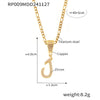 Pendant Necklace Titanium Steel Gold Plated Hip Hop Style With Micro Inlaid Zircon And Letter Pattern
