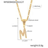 Pendant Necklace Titanium Steel Gold Plated Hip Hop Style With Micro Inlaid Zircon And Letter Pattern