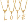 Pendant Necklace Titanium Steel Gold Plated Hip Hop Style With Micro Inlaid Zircon And Letter Pattern