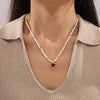 Pendant Necklace 316L Stainless Steel Gold Plated Peach Heart Inlaid Zircon Imitation Pearl Geometric Design