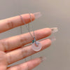 Pendant Necklace Titanium Steel Imitation Chalcedony Geometric Electroplating Women's