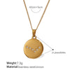 Pendant Necklace 316L Stainless Steel Inlaid Zircon Round Constellation Electroplating For Women
