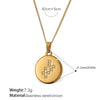 Pendant Necklace 316L Stainless Steel Inlaid Zircon Round Constellation Electroplating For Women